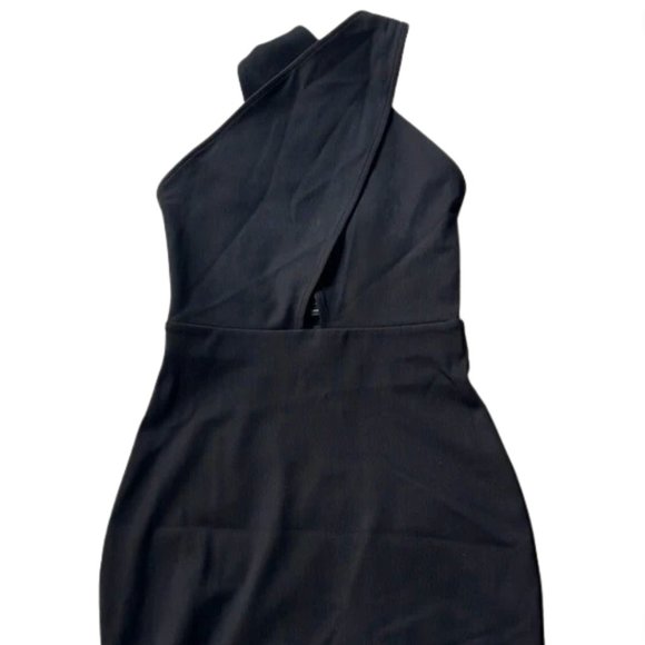 Aritzia Dresses & Skirts - TEN by Babaton black dress cross straps halter size Odeon Dress xs